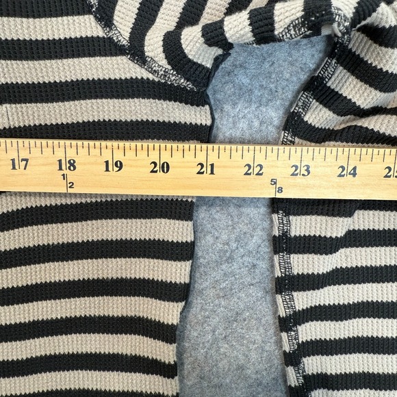 Nice Collective Henley Long Sleeve Shirt Top Womens Large Striped Knit Lounge - Picture 8 of 13